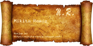 Mikita Remig névjegykártya
